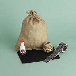 DIY pakket jute kerst kussen